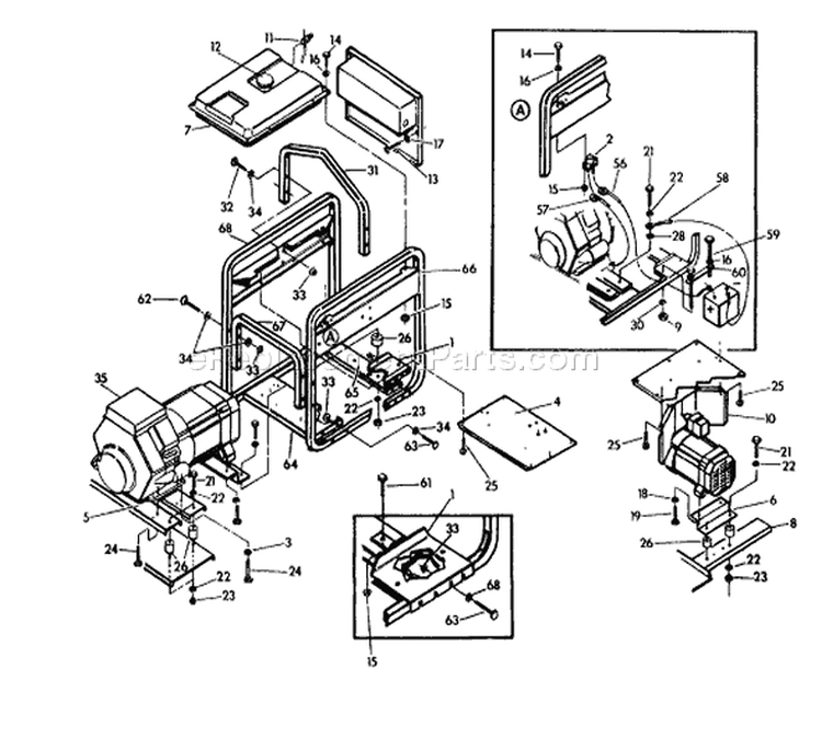 Page B Diagram and Parts List for 9288-2  Briggs and Stratton Generator